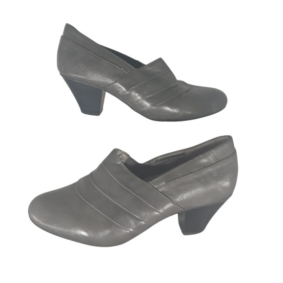 Life Stride Gray Dress Shoes Heeled Pumps Wide Width Size 8.5W Comfort - Picture 1 of 9